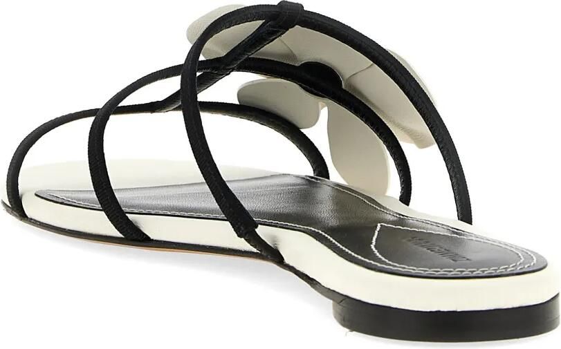 ZIMMERMANN Leren slippers met bloemenprint Wit - Foto 3