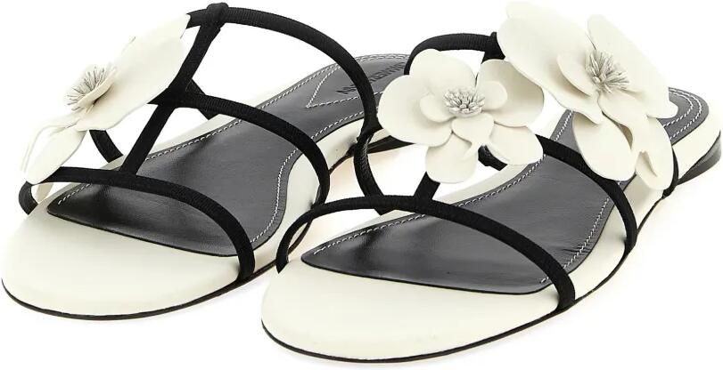 ZIMMERMANN Leren slippers met bloemenprint Wit - Foto 5