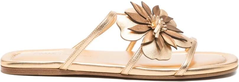 ZIMMERMANN Sandalen met bloemenapplicatie Goud