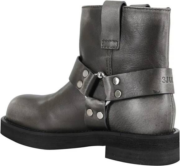 3Juin Boots Ankle Height Dark Gray Nappa Leather Boots in grijs
