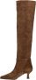 3Juin Boots Pointed Toe Suede Knee-High Boots in bruin - Thumbnail 1