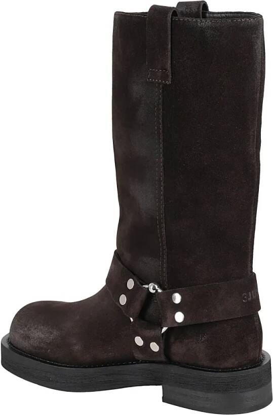 3Juin Boots Suede Nappa Leather Demi Boots With Vintage Detail in bruin