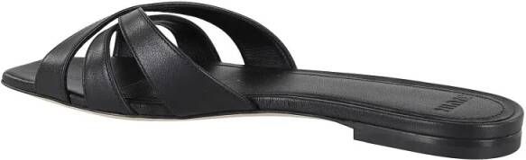 3Juin Sandalen Nerea Woven Strap Calf Leather Sandals in zwart