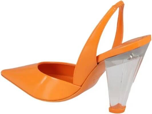 3Juin Sandalen Orange Leather Sandal in oranje