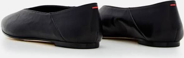 Aeydē Black Moa Leather Ballerina Flats Aeyde in zwart