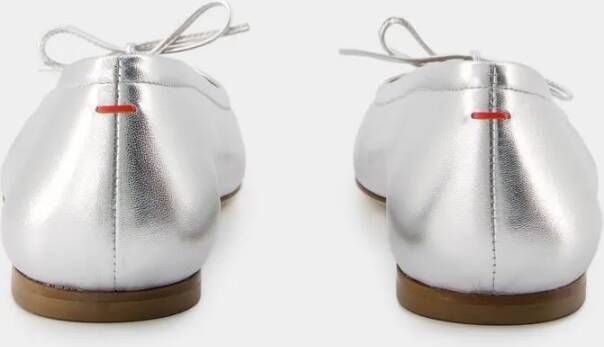 Aeydē Delfina Ballerinas Leather Silver in wit