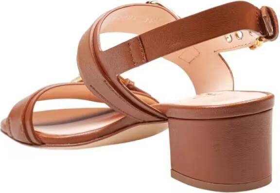 Agl Sandalen Brandy Leather Sandals With Maxi Buckles in bruin