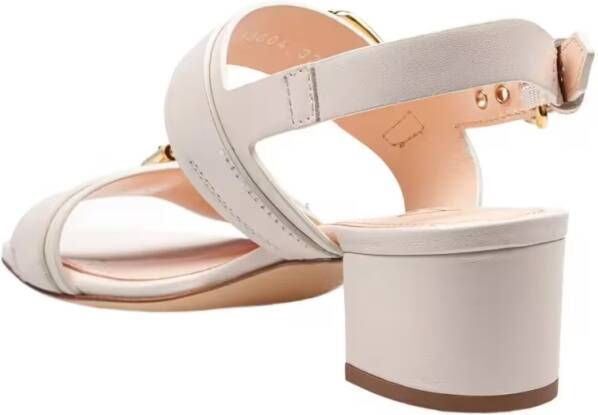 Agl Sandalen Chalk Leather Sandals With Maxi Metal Buckles in beige