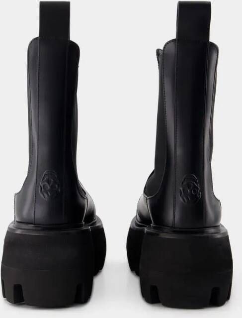 Alexander mcqueen Boots Rubber Boots Leather Black in zwart