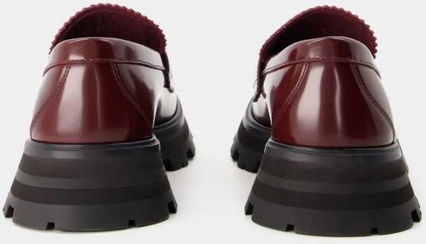 alexander mcqueen Loafers Leather Dark Burgundy in rood