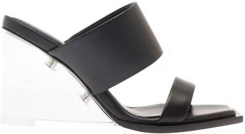 Alexander mcqueen Sandalen Black Wedge With Double Strap And Trasparent Plexi in zwart