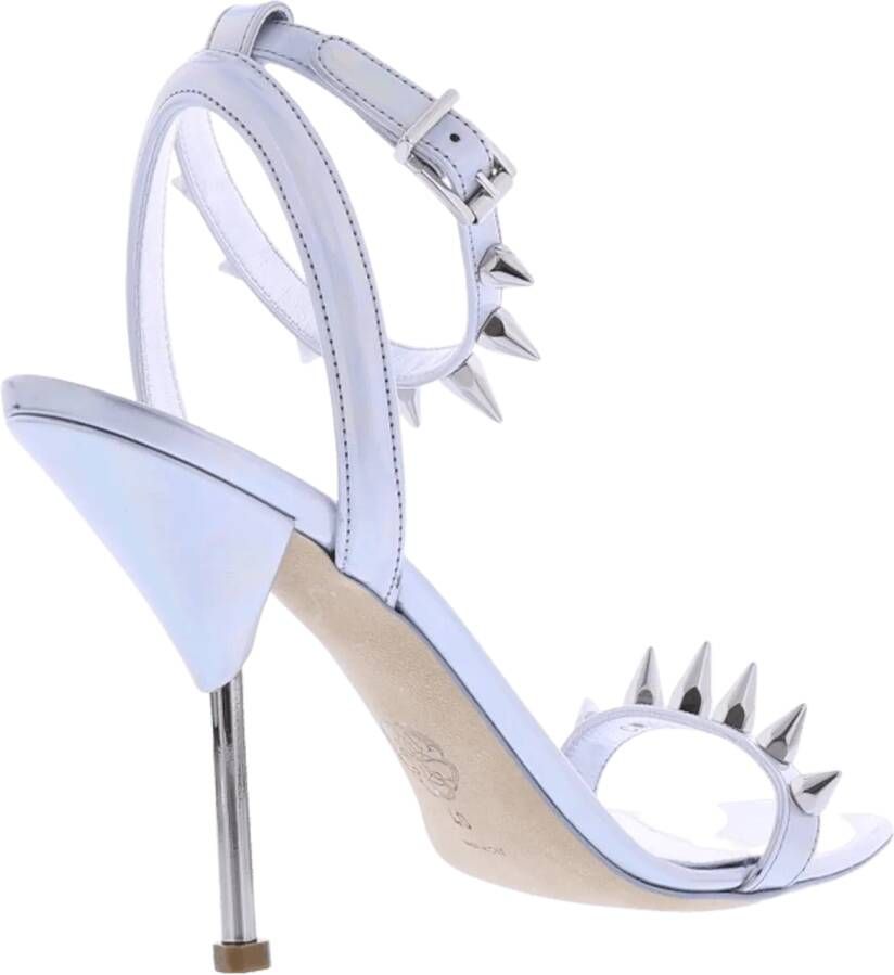 Alexander mcqueen Sandalen Dames Spike Sandal Silver in staalgrijs