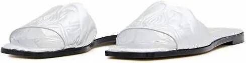 alexander mcqueen Sandalen Flat Leather Slide Sandal in zilver