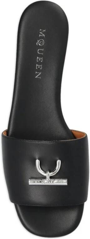 Alexander mcqueen Sandalen Open Toe Slip-On Sandals in zwart