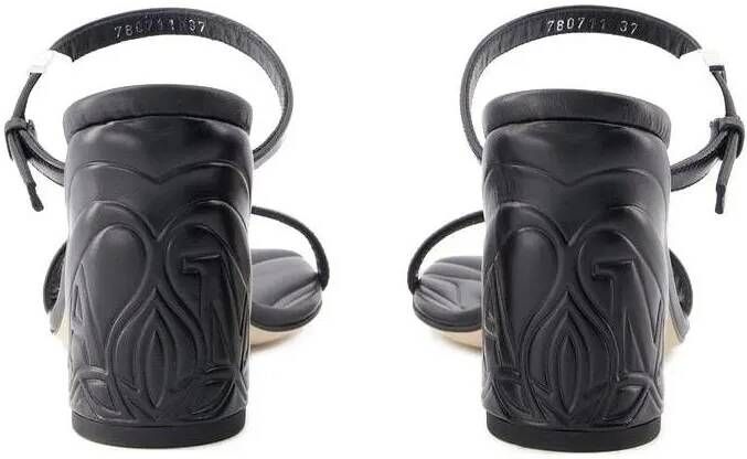 alexander mcqueen Sandalen Seal Heeled Sandals Leather Black Argentãƒæ Ã† in zwart