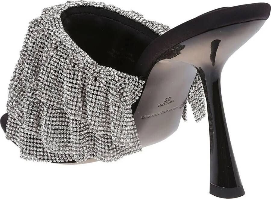 alexander wang Sandalen Nala 105 Crystal Ruffle Sandals Black in zwart