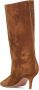 Amina Muaddi Boots Brown Leather Boots With Slanted Heel in bruin - Thumbnail 2