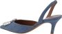 Amina Muaddi Hoge hakken Camelia Sling 60 Printed Denim Pumps in blauw - Thumbnail 2