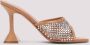 Amina Muaddi Sandalen Crystallized Leather Sandals in beige - Thumbnail 1