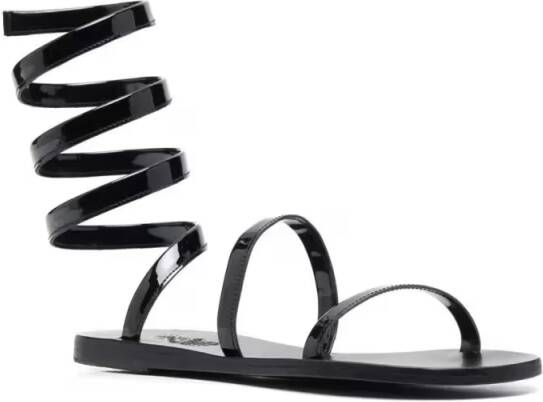 Ancient Greek Sandals Sandalen Ofis Patent Sandals in zwart