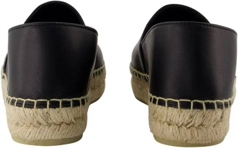 Anine Bing Paloma Espadrilles Flat Shoes Leather Black in zwart