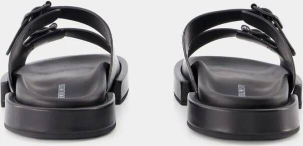 Ann Demeulemeester Sandalen Block Henri Sandals Black Leather in zwart