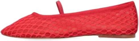 A.P.C. Swan Mesh Ballerinas Red in rood