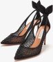 Aquazzura Hoge hakken Bow Tie Crystal Tulle Pump 85 in zwart - Thumbnail 1