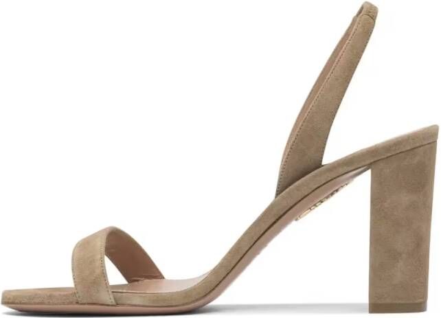 Aquazzura Sandalen Block Heel Sandals With Slingback Strap in bruin