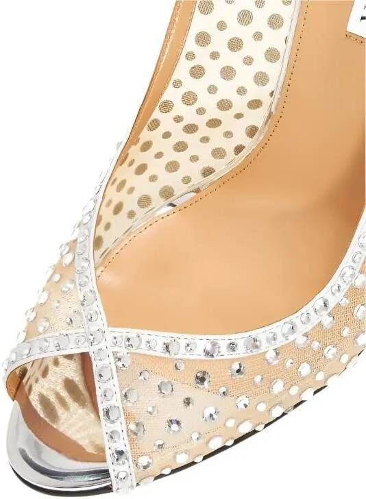Aquazzura Sandalen Crystal Lover Sandal 105 in beige