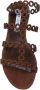 Aquazzura Sandalen Espresso Suede Flat Sandals With Chain Detail in bruin - Thumbnail 1