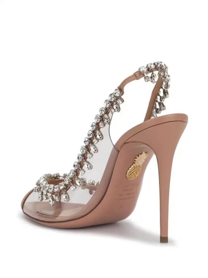Aquazzura Sandalen Temptation Crystal 105 Sandal in beige