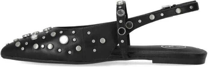 Ash Brenda Black Slingback Ballet Flat Shoe in zwart