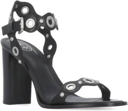 Ash Sandalen Black Leather Keira Heeled Sandals in zwart