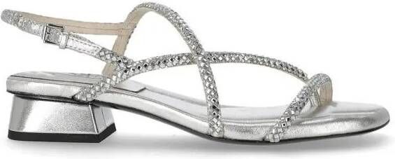 Ash Sandalen Isla Silver Mid-Heeled Sandal in zilver