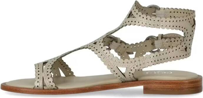Ash Sandalen Paprika Talc Flat Sandal in beige