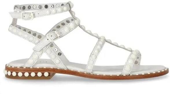 Ash Sandalen Precious Bis White Flat Sandal in grijs
