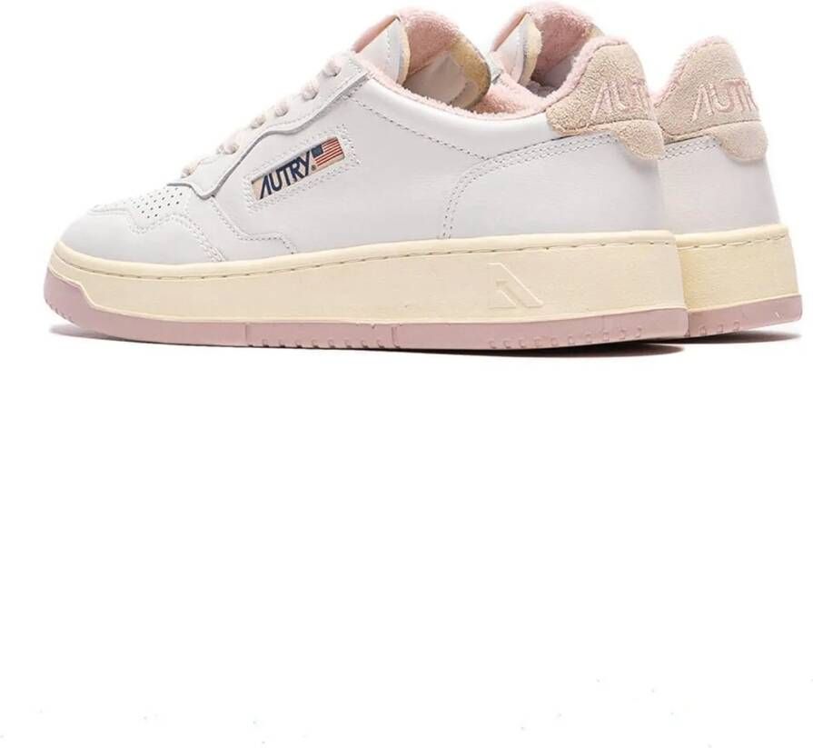 Autry Low-Top Sneakers baskets medalist en cuir rose in poeder roze