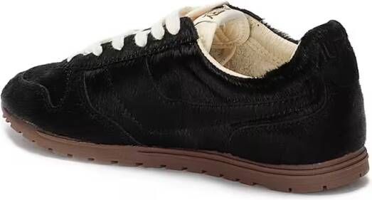 Autry Low-Top Sneakers Hair-On-Hide Sneakers With Beige Laces in zwart
