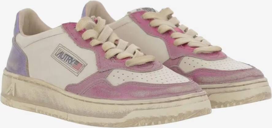 Autry Low-Top Sneakers Low-Top Leather Sneakers With Vintage Effect in meerkleurig