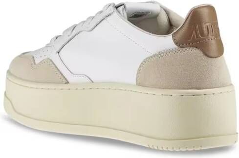 Autry Low-Top Sneakers Low-Top Platform Sneakers With Smooth And Suede Le in beige