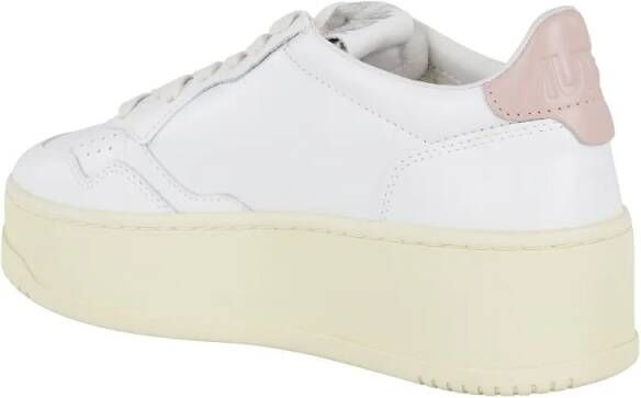 Autry Low-Top Sneakers White Leather Platform Low Sneakers in wit