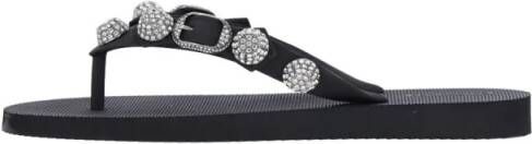Balenciaga Sandalen "Cagole" Stud And Rhinestone Flip-Flop Sandals – B in zwart