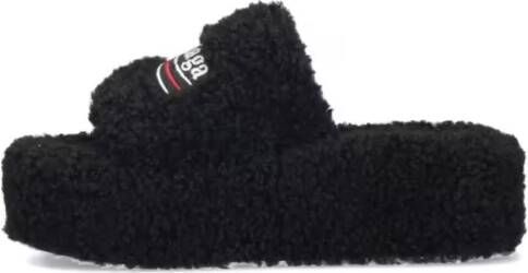 Balenciaga Sandalen "Furry" Slide Sandals – Black in zwart