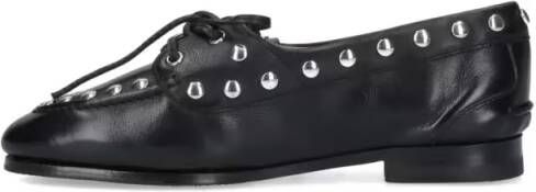 Bally Pointed Toe Slip-On Moccasins With Lace Closure in zwart