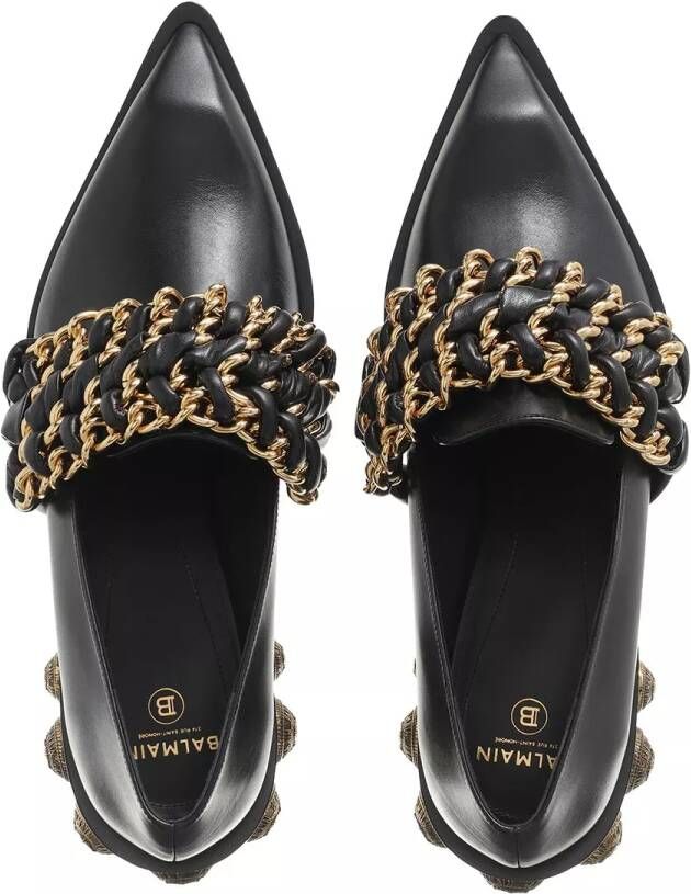 Balmain Loafers Coin Chain Loafers Leather in zwart