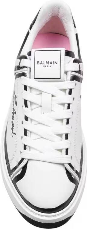 Balmain Low-Top Sneakers B-Court Calf Leather Sneakers Color Black And Whit in wit