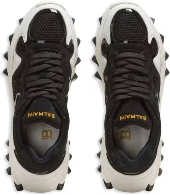 Balmain Low-Top Sneakers Rubberized Black Trainers in zwart