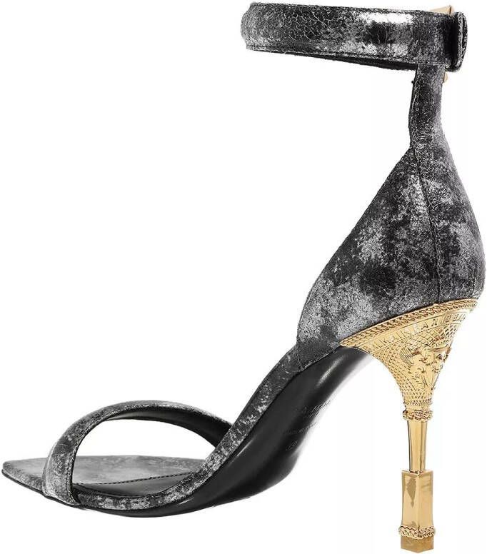 Balmain Sandalen Sandals Coin In Laminated Leather in zilver