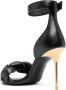 Balmain Sandalen Uma-Braided Black High-Heeled Sandals in zwart - Thumbnail 2